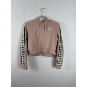 Kappa Authentic 222 Banda Fanas Hoodie Sweatshirt Cropped Pink Large